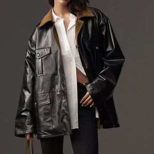 NWOT Maeve Patent Chore Jacket Size Small